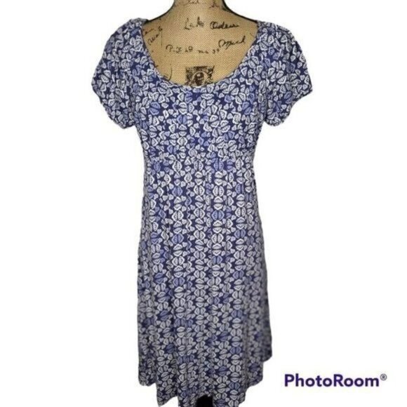 LOFT Dresses & Skirts - Vintage 90s Y2K Blue Butterfly Print Baby doll Mini Dress
